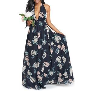 SMYM Luna Halter Maxi Dress Fleur de Fun Floral Size XS New